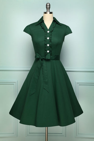 Verde escuro vestido retro
